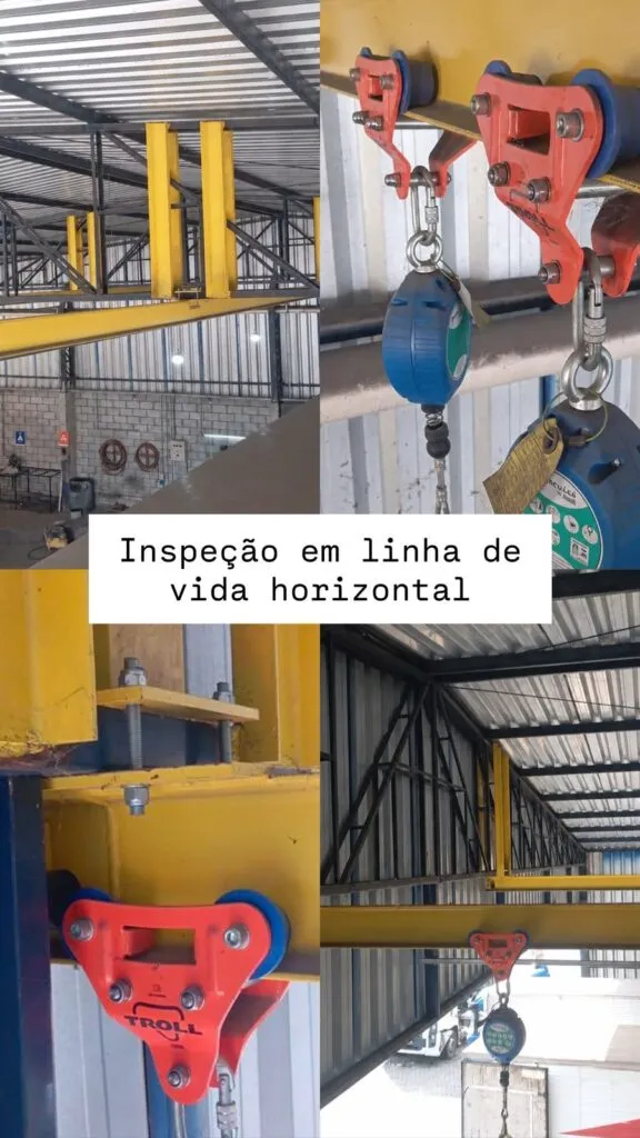 Inspeção em linha de vida horizontal
