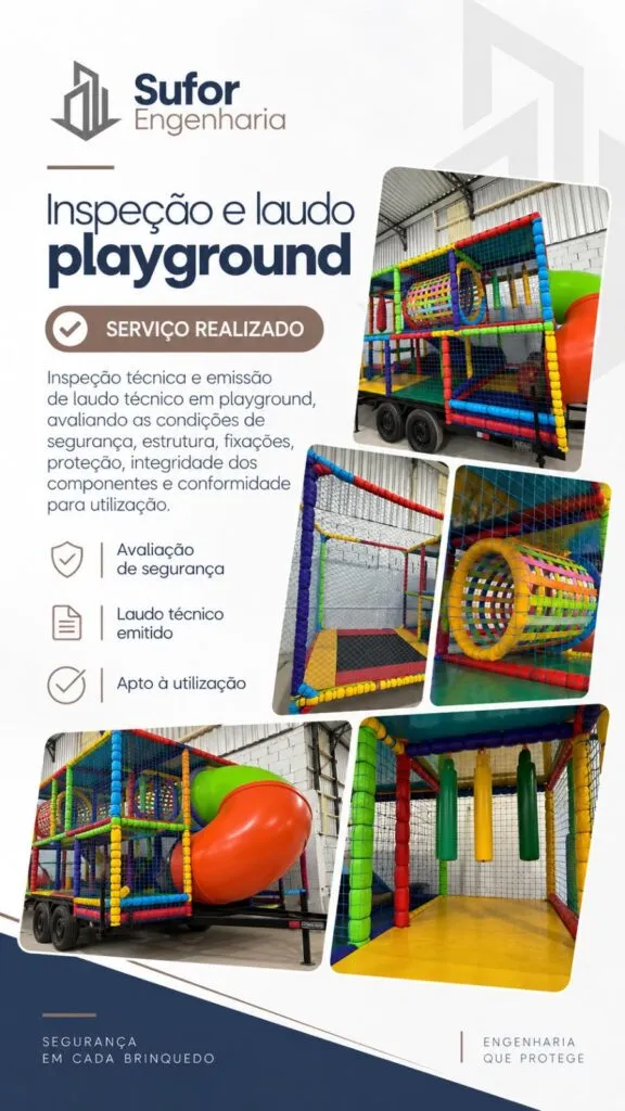 Inspeção e laudo de playground